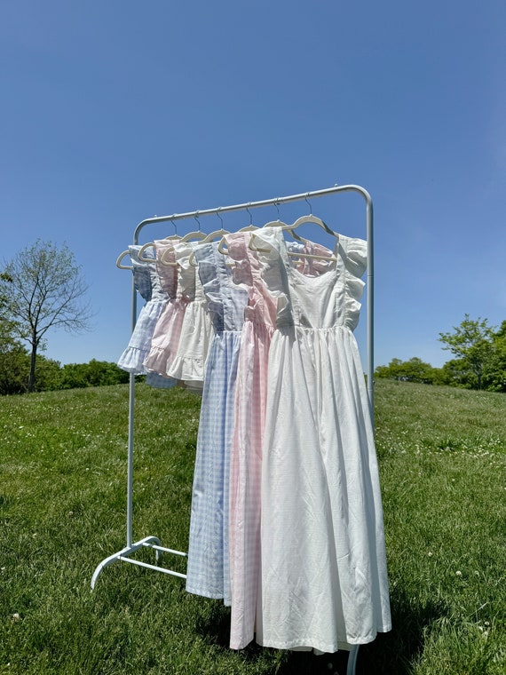 Mama Bella Pink Gingham Dress, Mommy and me matching dresses, mommy and me dress, pink dress, matching outfits, maternity dress.