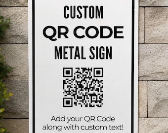 Custom QR Code Metal Sign | Business QR Code Sign | Personalized Scan to Pay Sign | Custom Business Logo Plaque | Aluminum Office Sign