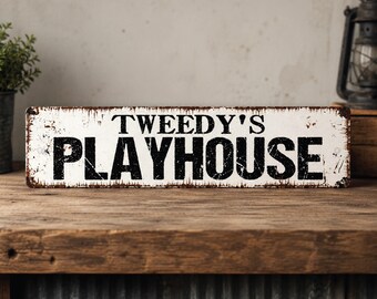 Personalized Playhouse Sign | Custom Kids Name Sign | Rustic Playhouse Decor | Outdoor Playhouse Sign | Backyard Playhouse