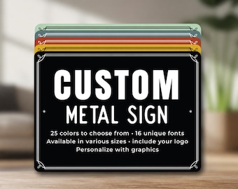 Custom Metal Sign, Personalized Metal Sign, Custom Business Sign, Outdoor Aluminum Sign, House Number Sign, Family Name Plaque