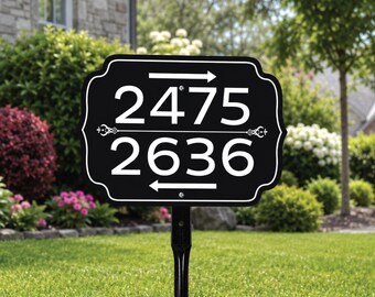 Custom House Number Yard Sign, Personalized Address Sign, Outdoor Aluminum Lawn Sign, Driveway Address Marker, Property Sign