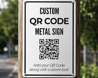 Custom QR Code Metal Sign | Personalized Business Sign | Aluminum Outdoor Sign | Custom QR Sign | Business Logo Sign | Office Door Sign