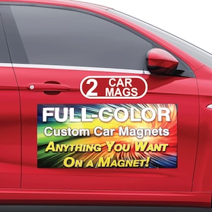 Magnetic Signs Set of 2 in Full Color, Car Magnet Custom Decals, Magnetic Signs for Advertising, Truck Magnets - Business Logo on Cars