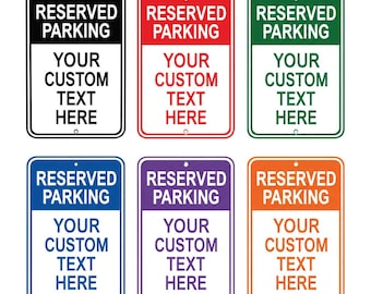 Custom Reserved Parking Sign | Personalized Parking Spot Sign | Aluminum Parking Plaque | Custom Name Parking Sign | Multiple Colors
