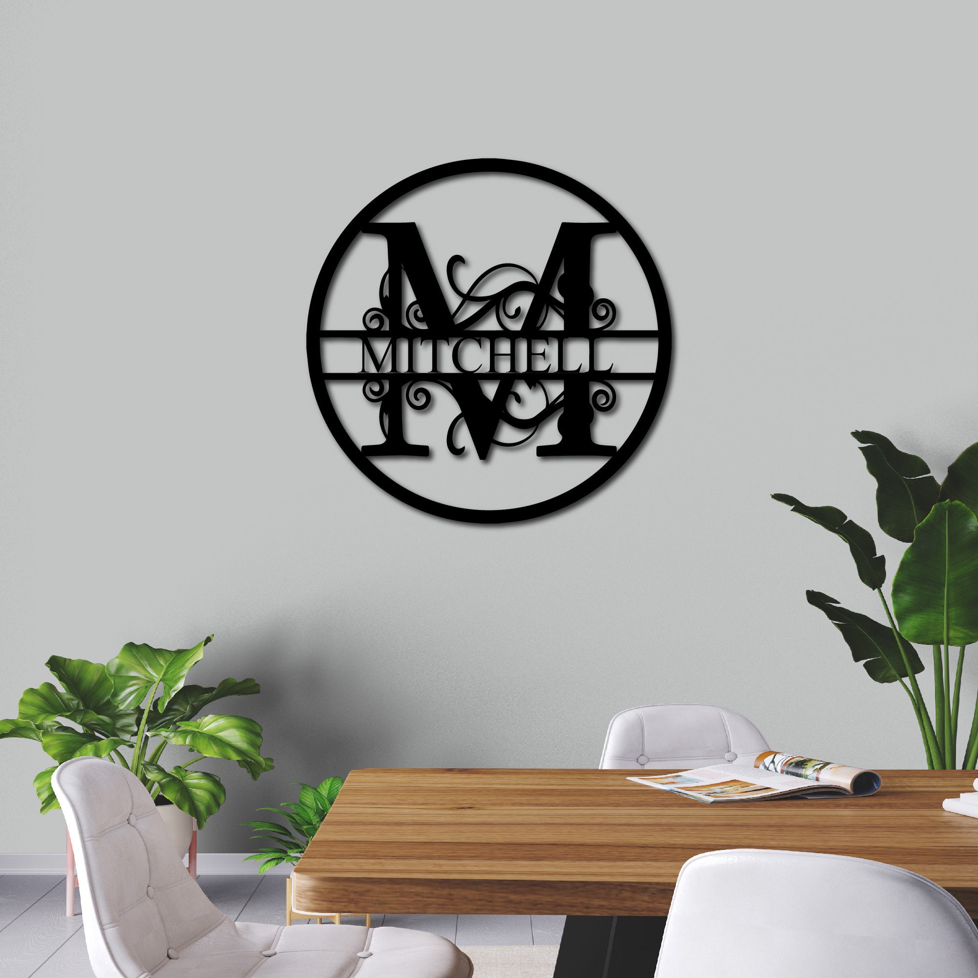 Metal Monogram Sign, Custom Metal Sign, Metal Name Sign, Initial Sign ...