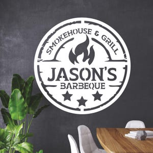 next day ship Personalized BBQ Sign, Custom Grill Sign, Barbecue Wall Art, Outdoor BBQ Decor, BBQ Metal Wall Sign, Grill Master Gift