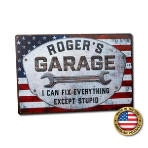 NEXT DAY SHIP Personalized Garage Sign, Garage Decor, Workshop Sign, Custom Garage Sign, Father&#39;s Day Gift, Gifts for boy, Gift for Him