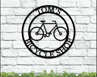Letrero de bicicleta personalizado con envío al día siguiente, decoración de pared para ciclistas, arte de metal para bicicletas, letrero d