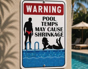 Funny Pool Sign | Swimming Pool Warning Sign | Pool Rules Sign | Outdoor Pool Decor | Novelty Pool Sign | Backyard Pool Gift