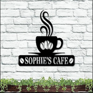 NEXT DAY schiff Kaffee Bar Zeichen, benutzerdefinierte Kaffee Zeichen, Kaffee Wanddekor, Coffee-Shop Zeichen, personalisiertes Cafe, Kaffee Metallschild, Kaffee Liebhaber