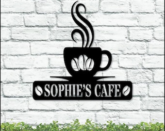 NEXT DAY SHIP Coffee Bar Sign, Custom Coffee Sign, Coffee Wall Decor, Coffee Shop Sign, Personalized Cafe, Coffee Metal Sign, Coffee Lover