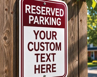 Reserved Parking Sign | Custom Parking Plaque | Personalized Aluminum Parking Sign | Custom Name Sign | Outdoor Parking Spot Sign | Business