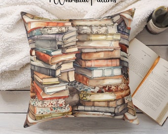 Whimsical Book Pillows | Reading Pillows | Gift for Book Lover | Library Book Pillows for Home | Library Teacher Gift | Reading Teacher Gift