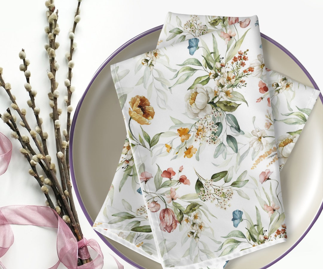 Dinner Napkins Floral Napkins Vintage Floral Napkins Gift for Her