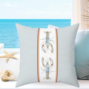 Lobster Pillow | Coastal Home Decor | Lobster Throw Pillow Cover with Insert | Beach House Decor | Lobster Gift | Nautical Nursery Decor
