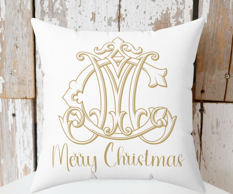 RefinedDesigns23 Monogram Christmas Pillow