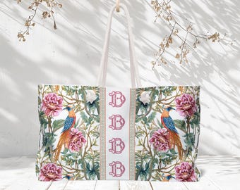 Personalized Chinoiserie Mahjong Bag | Monogrammed Mahjong Tote | Mahjong Gift
