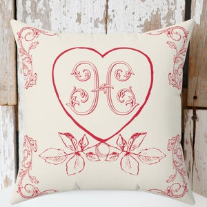 Personalized Valentines Day Monogrammed Pillow | Custom Valentines Day Gift | Romantic Home Decor | Happy Valentines Day Heart Decor