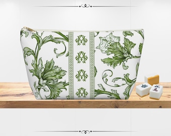 Sac personnalisé en mosaïque de mahjong chinoiserie | de voyage à monogramme chinoiserie | Imprimé floral