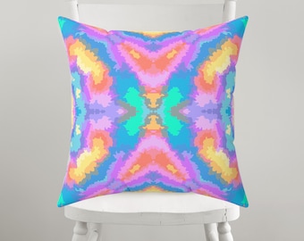 Watercolor Abstract Throw Pillows | Girls Dorm Room Decor | Modern Mirrored Art Pillow Covers | For Girls Room | Preppy Room Decor for Her