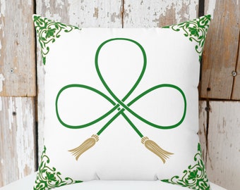 St. Patricks Day Shamrock Pillow | Saint Paddy's Holiday Home Decor Gift | Clover | Shamrock Pillow Cover | Gift for Her | Irish Home Decor