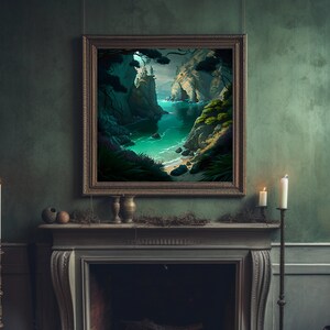 AZ Emerald Cove | Printable Digital Download | Cove Aesthetic/ | Mysterious Beautiful DecorDownloadable Digital Art | State Of The Art