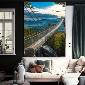NC Mile High Bridge | Printable Digital Download | Forest Aesthetic/Bridge Decor | Downloadable Digital Art | State Of The Art