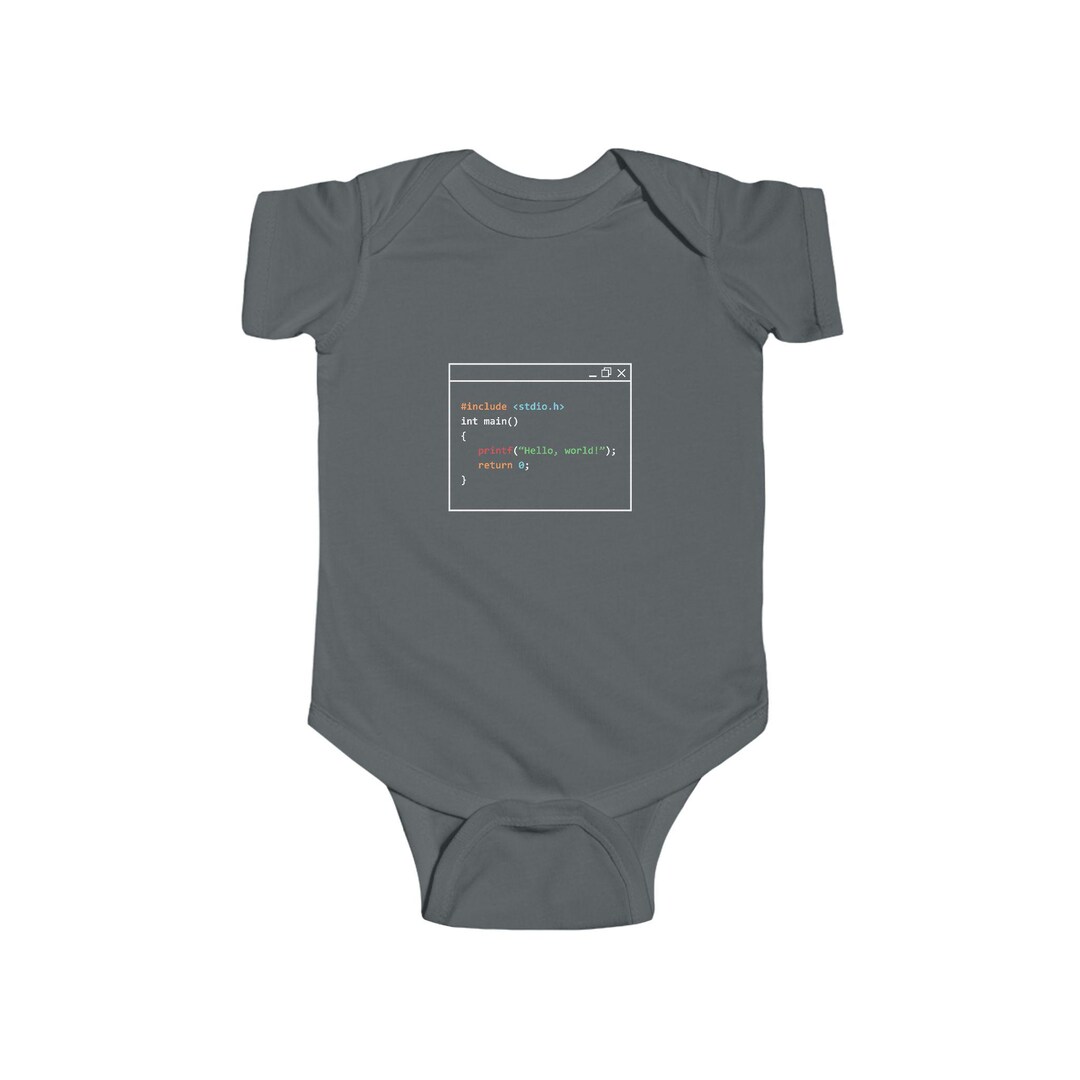 Funny Programmer Baby Bodysuit | Hello World Code Baby Onesie | Coding ...