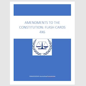 Ändringar av konstitutionen Flash Cards 4x6