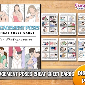 Aide-mémoire pour pose de fiançailles | Les bases de la photographie imprimable | Télécharger | Cadeau pour photographe | Cartes de référence Guide de pose pour reflex numérique