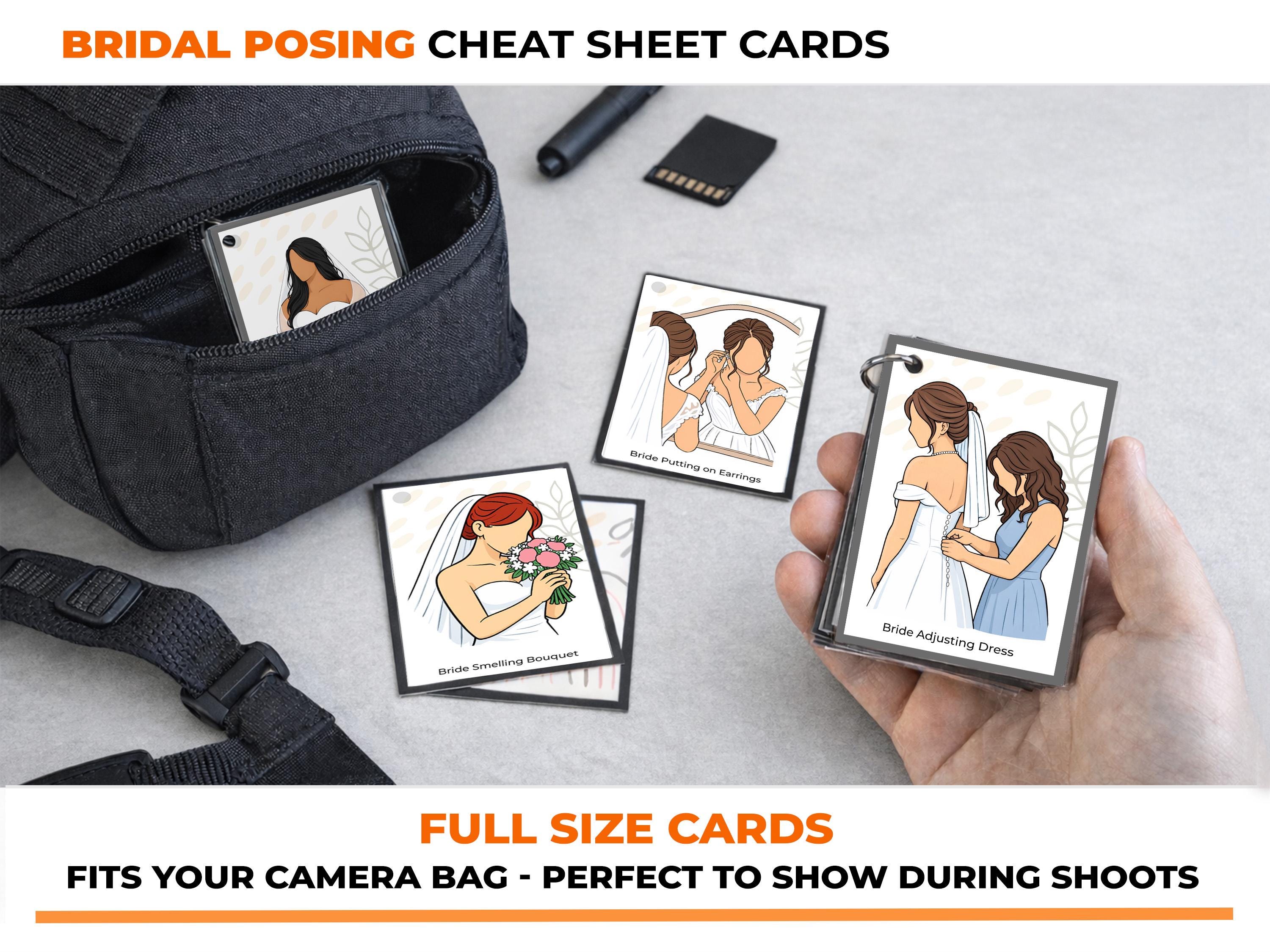 Bridal Poses Cheat Sheet Cards for Photographers | Wedding Photography ...