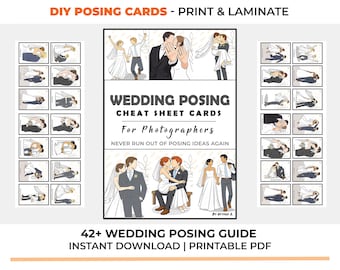 Wedding Posing Guide for Photographers | Couple Pose Cheat Sheet Cards | Digital Download | Wedding Photography Reference