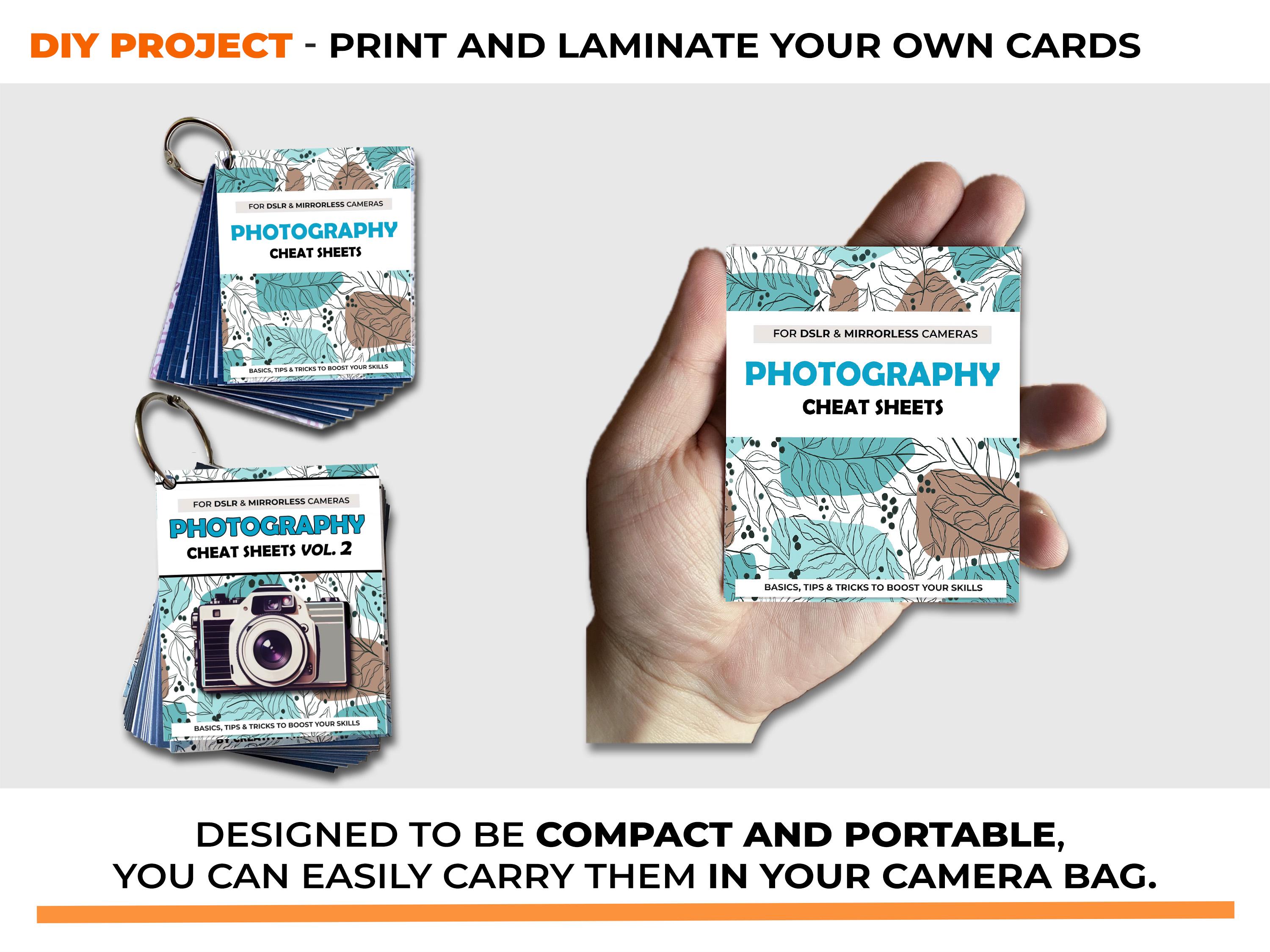 Photography Cheat Sheet Cards Bundle Vol 1 & Vol 2 Printable | Manual ...