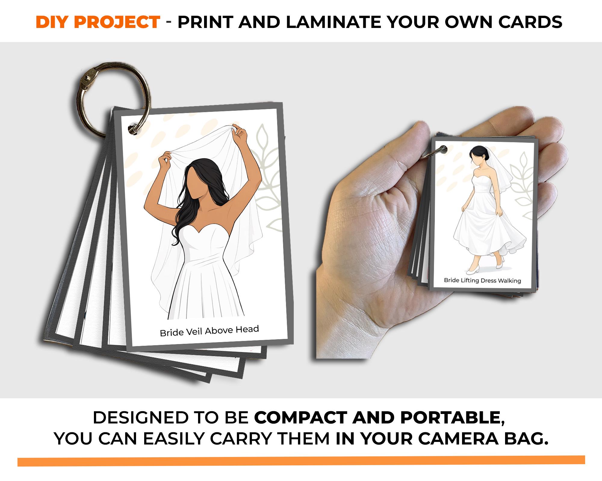 Bridal Poses Cheat Sheet Cards for Photographers | Wedding Photography ...