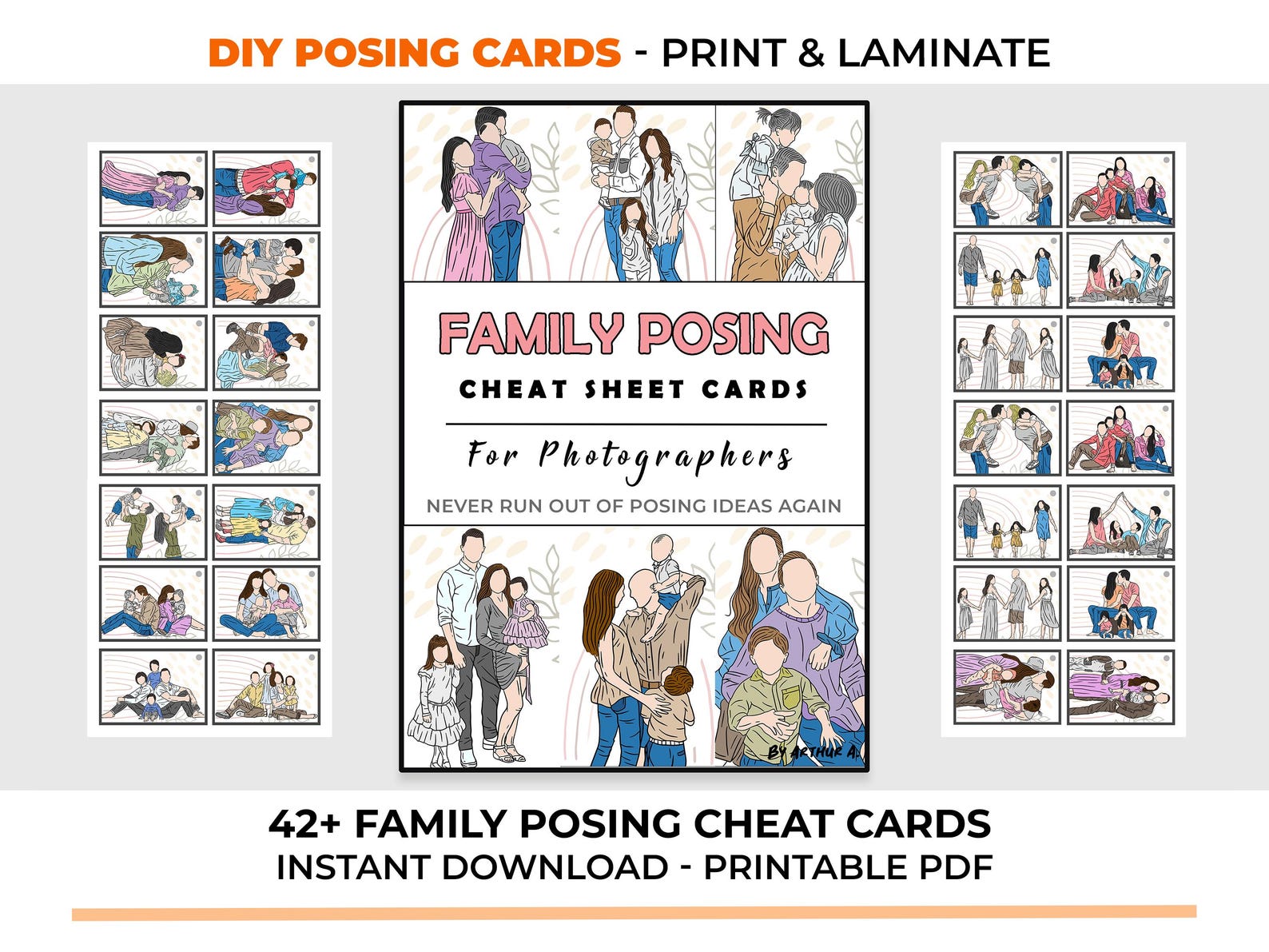 Family Posing Cheat Sheet Cards | Printable Photography Basics ...