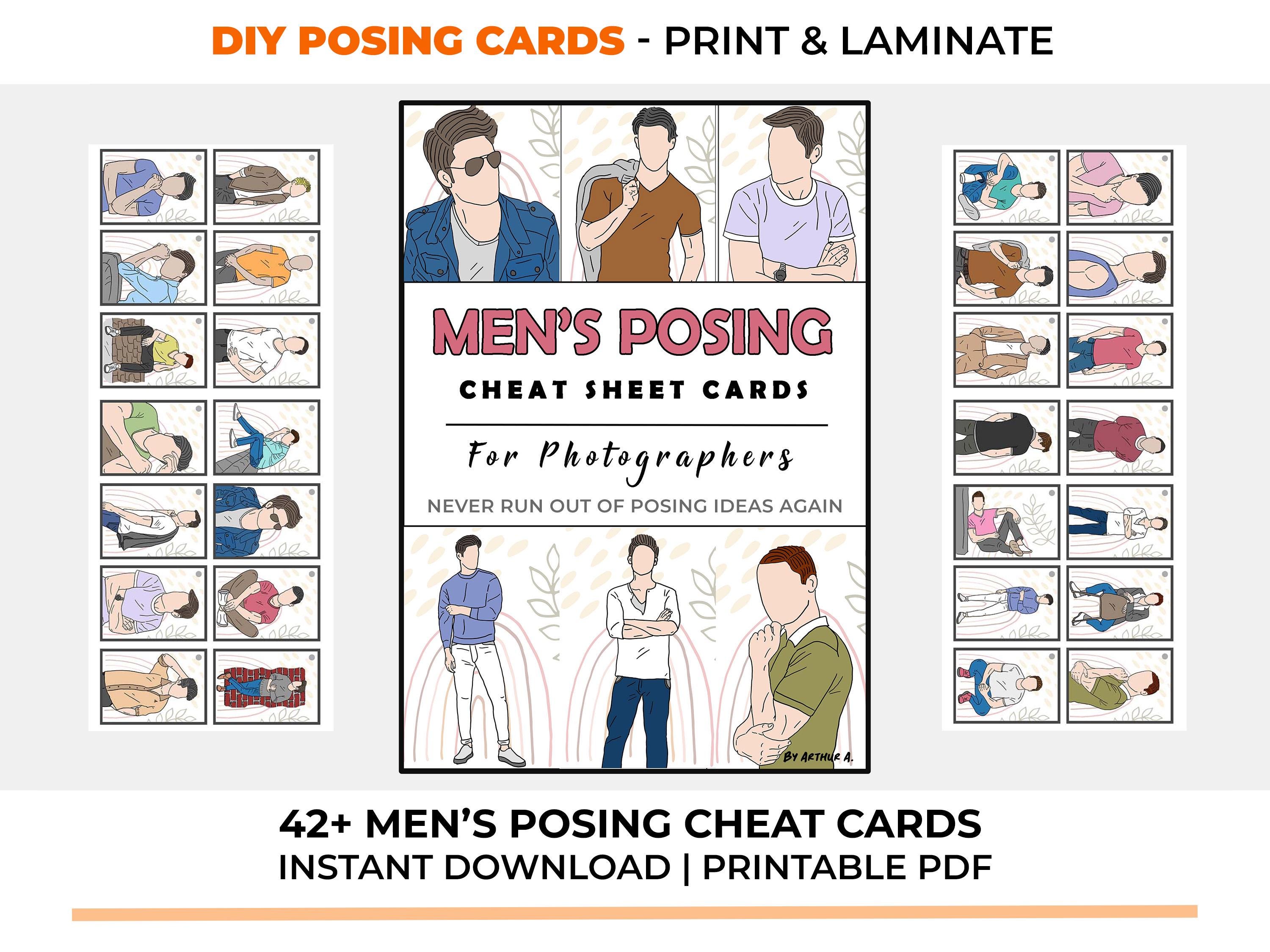 Men's Posing Cheat Sheet Cards | Printable Photography Basics ...