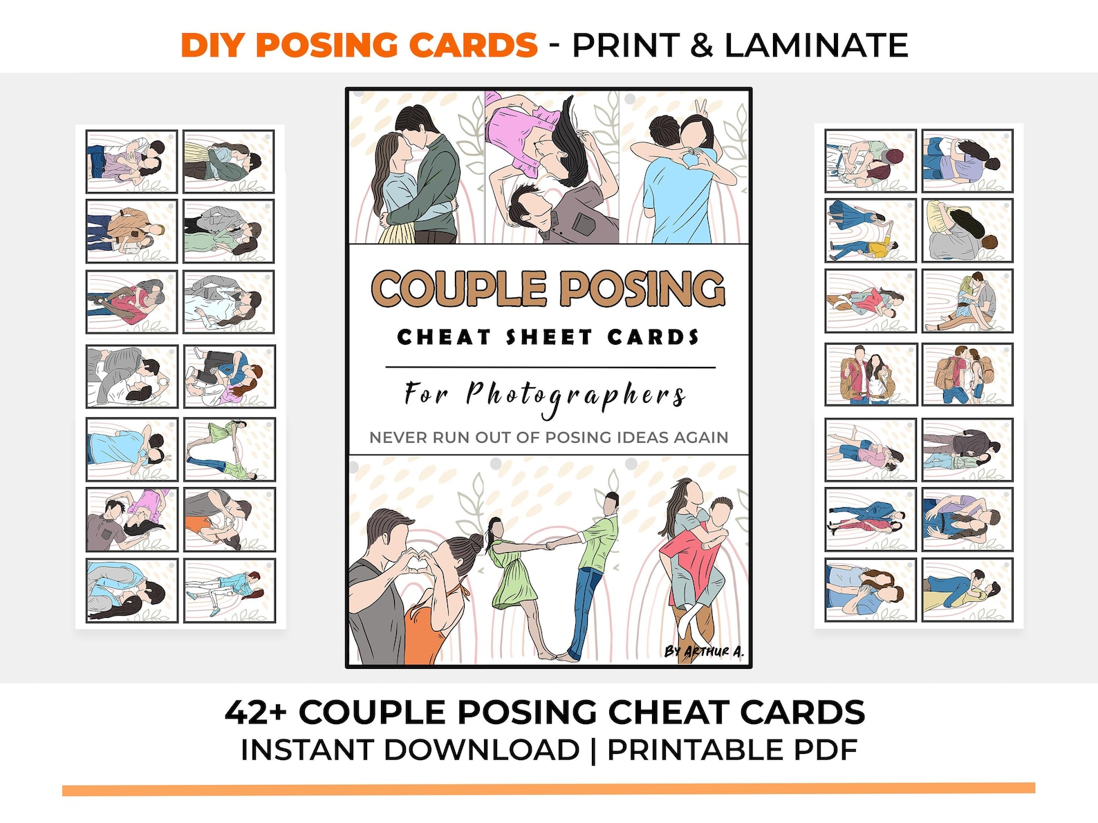 Couple Posing Cheat Sheet Cards | Printable Photography Basics ...