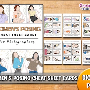 Aide-mémoire de pose pour femmes | Les bases de la photographie imprimable | Télécharger Cadeau pour photographe | Cartes de référence pour les poses Guide de pose pour reflex numérique