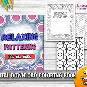 簡単なパターンの塗り絵 | 印刷可能な塗り絵 | 幾何学的な花の抽象 | PDF ダウンロード | あらゆる年齢向けの簡単な塗り絵