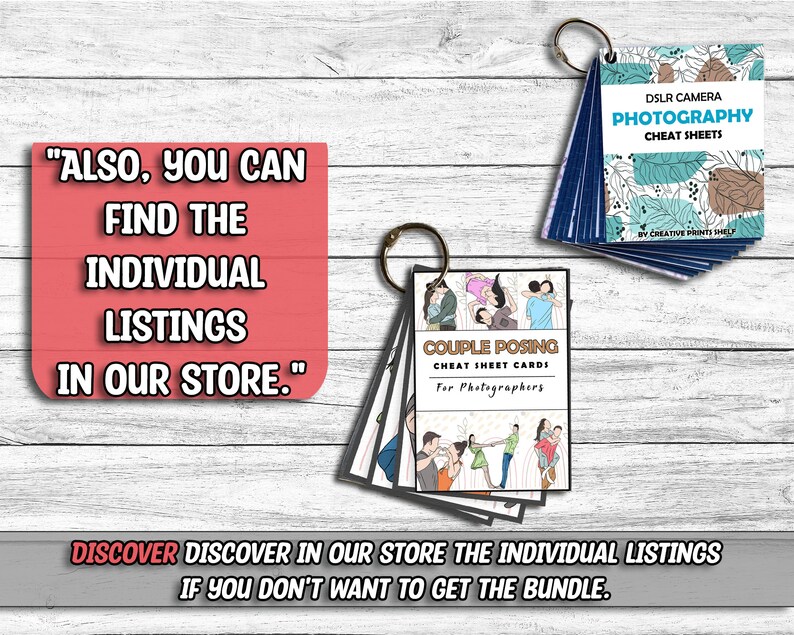 DSLR Cheat Sheet Cards + Couple Posing Cheat Sheet Cards Printable ...