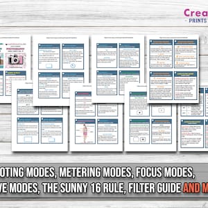 Photography Cheat Sheet Cards Vol 2 Printable | DSLR Basics | Download ...