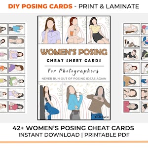 女性向けポーズガイドカード | 印刷可能な写真撮影の基本 | 写真家へのギフトをダウンロード | ポーズガイドカード DSLR