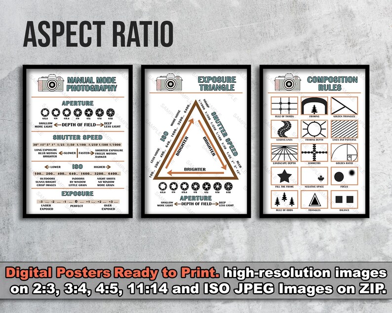 Photography Cheat Sheet Poster | Printable Wall Art DIY | Photography ...