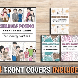 Siblings Posing Cheat Sheet Cards | Printable Photography Basics | Download | Gift for ...