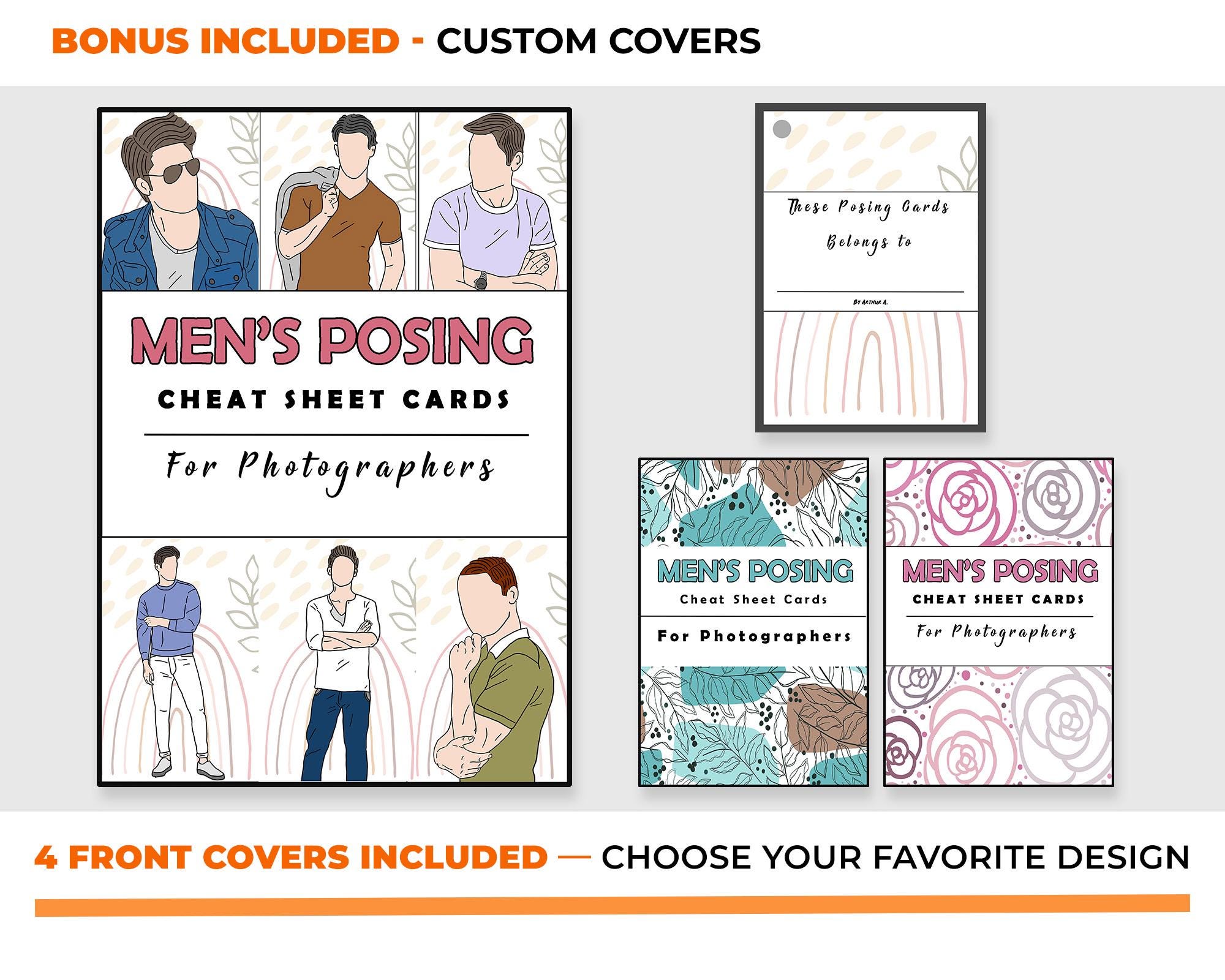 Men's Posing Cheat Sheet Cards | Printable Photography Basics ...