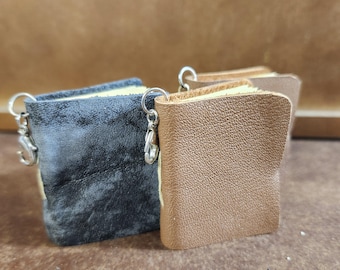 Leather Bound Tiny Books with Parchment Paper