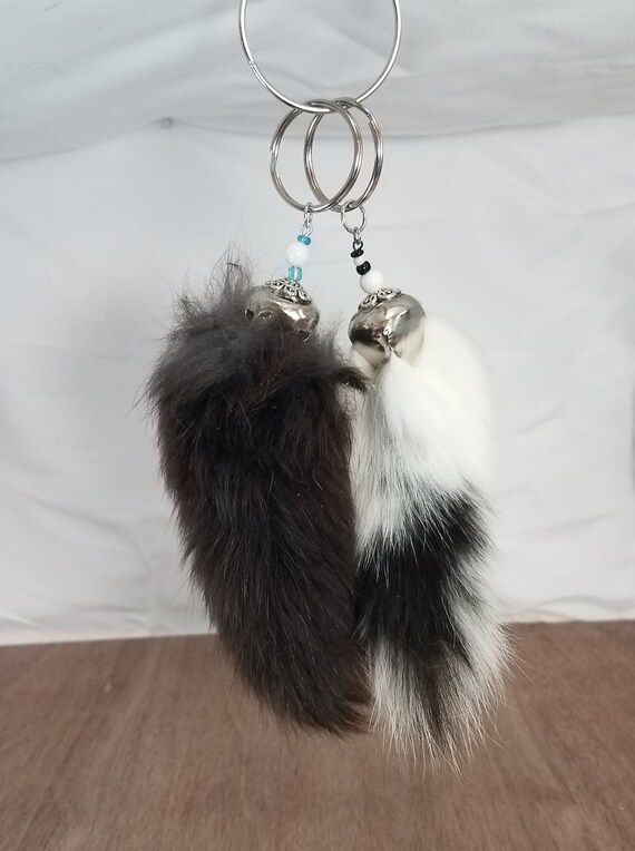 Rabbit Tail Keychain Etsy UK