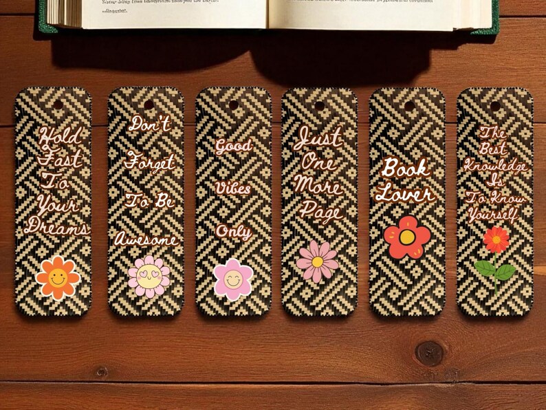 Set of 6 Woven Pattern Printable Bookmarks , Digital Bookmark Download ...