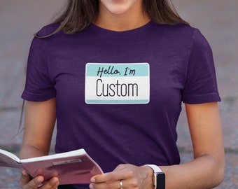Custom Nametag Shirt Personalized Nickname Tag Tshirt School Teacher Name Tee Instructor Named Top Class Gift for Friend Funny Gag T-Shirt