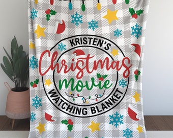 Personalized Christmas Movie Watching Blanket: Cozy Holiday Throw